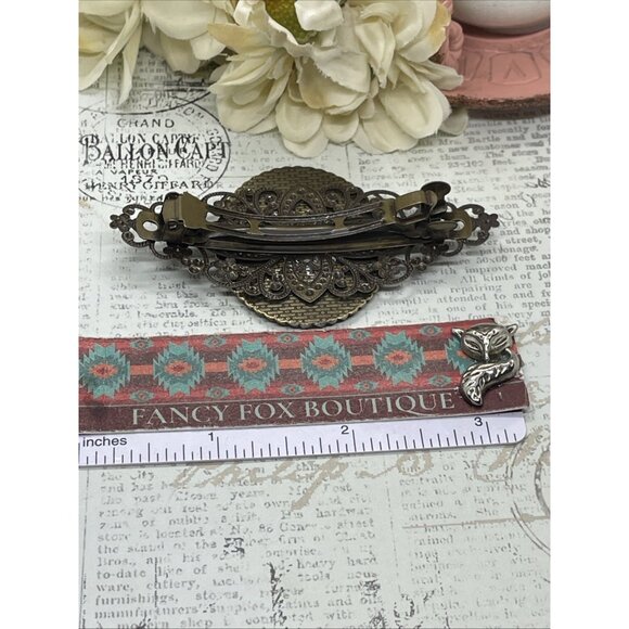 Black Cream Artemis Mythology Greek Goddess Cameo Pin Hair Clip Jewelry Comb - Picture 7 of 10